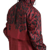 Dolce & Gabbana Red Leopard Hooded Rain Coat Jacket
