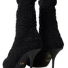 Dolce & Gabbana Black Stiletto Heels Mid Calf Boots