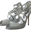 Dolce & Gabbana Silver Shimmers Sandals Heel Pumps Shoes