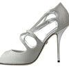 Dolce & Gabbana Silver Shimmers Sandals Heel Pumps Shoes