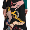 Dolce & Gabbana Multicolor Long Sleeves A-line Maxi Dress