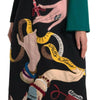 Dolce & Gabbana Multicolor Long Sleeves A-line Maxi Dress