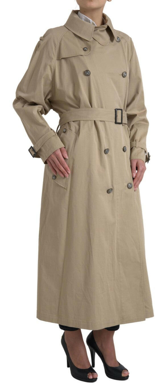 Dolce &amp; Gabbana – Zweireihige Trenchcoat-Jacke in Khaki