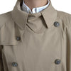 Dolce &amp; Gabbana – Zweireihige Trenchcoat-Jacke in Khaki
