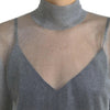 Dolce & Gabbana Gray Mesh Turtleneck Long Sleeve Blouse Top