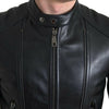 Dolce & Gabbana Black Leather Zipper Coat Men Jacket