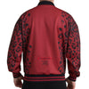 Dolce & Gabbana Red Leopard Polyester Bomber Full Zip  Jacket