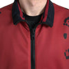 Dolce & Gabbana Red Leopard Polyester Bomber Full Zip  Jacket