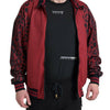 Dolce & Gabbana Red Leopard Polyester Bomber Full Zip  Jacket