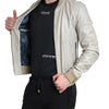 Dolce & Gabbana Cream Leather Bomber Blouson Full Zip Jacket