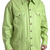 Dolce & Gabbana Green Cotton Collared Button Down Shirt