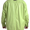 Dolce & Gabbana Green Cotton Collared Button Down Shirt