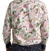 Dolce & Gabbana Cotton Polka Dot Lily Print Collared Shirt