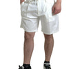 Dolce &amp; Gabbana – Bermudashorts aus weißem Baumwollstretch für Herren