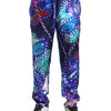 Dolce & Gabbana Multicolor Printed Silk Men Trouser Pants