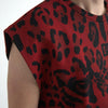 Dolce &amp; Gabbana – Ärmelloses Tank-T-Shirt aus Baumwolle mit rotem Leopardenmuster