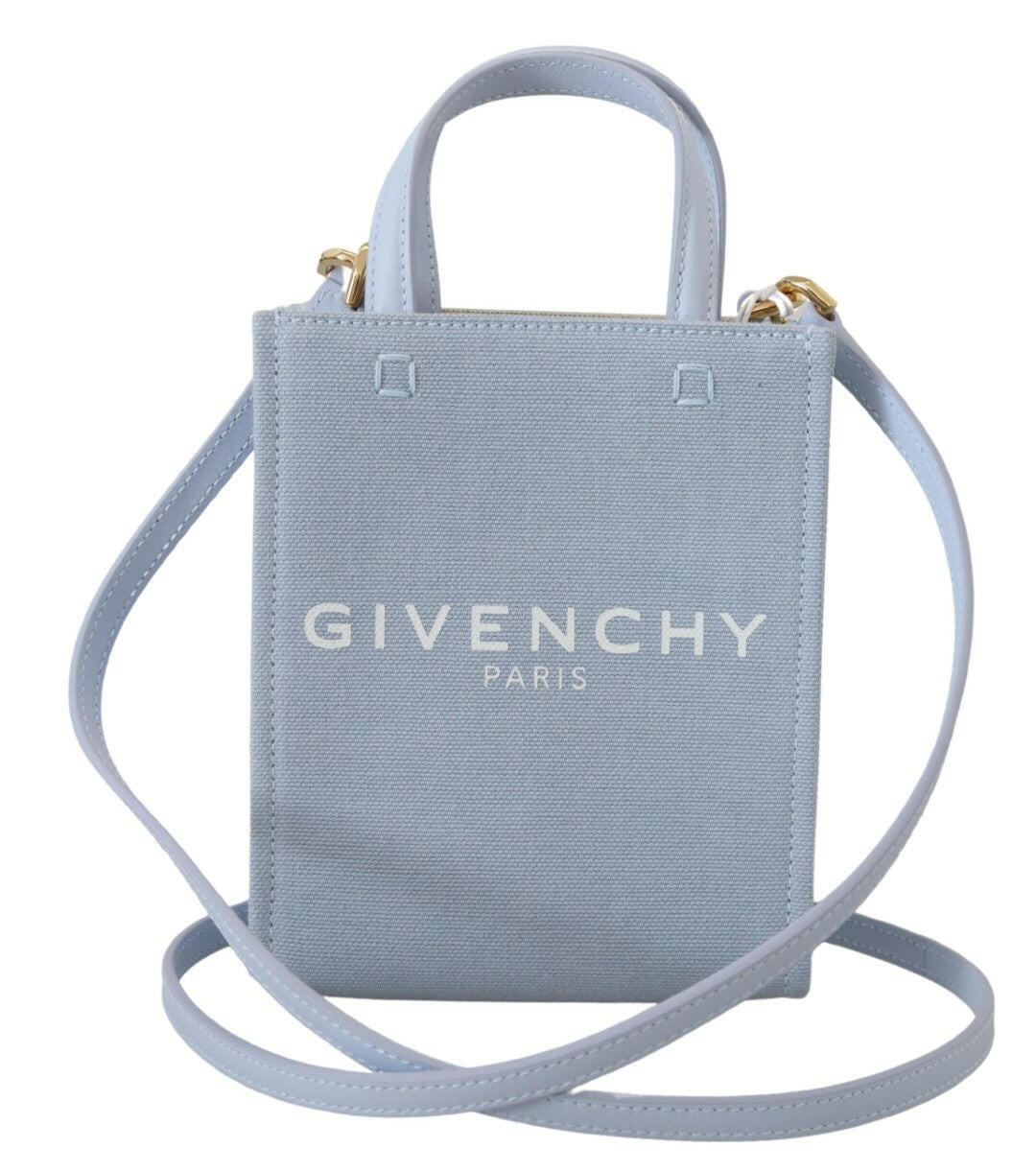 Givenchy – Vertikale Cloud-Mini-Umhängetasche aus beschichtetem Canvas in Blau