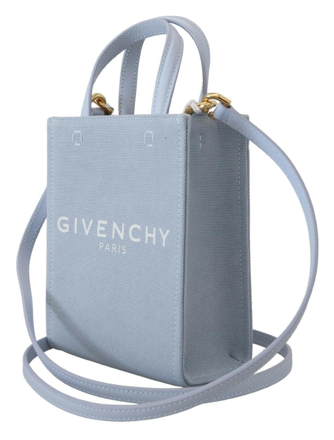 Givenchy – Vertikale Cloud-Mini-Umhängetasche aus beschichtetem Canvas in Blau