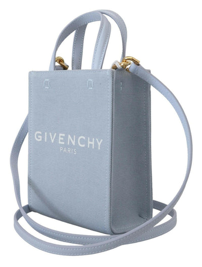 Givenchy Blue Coated Canvas Vertical Cloud Mini Shoulder Bag