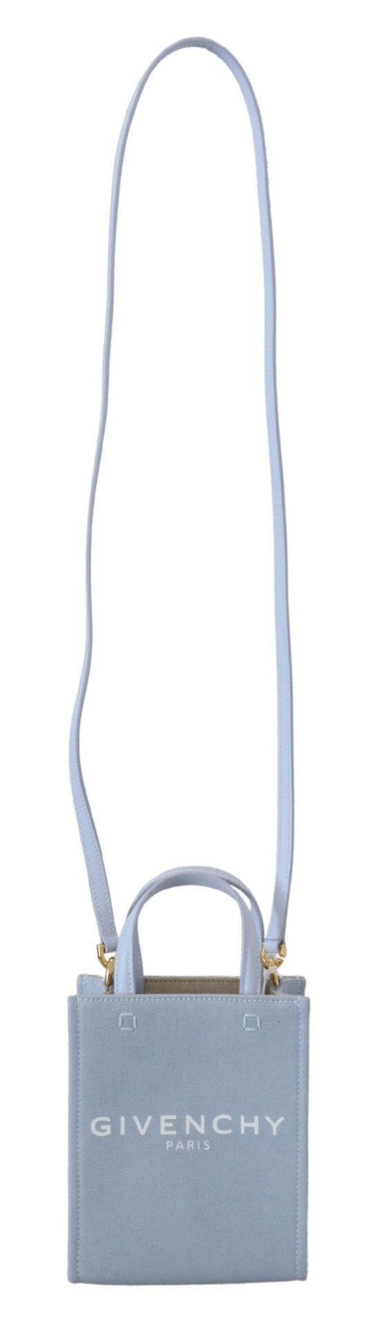 Givenchy – Vertikale Cloud-Mini-Umhängetasche aus beschichtetem Canvas in Blau