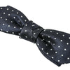 Dolce & Gabbana Blue Polka Dot Silk Adjustable Men Neck Papillon Bow Tie