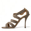 Dolce & Gabbana Bronze Crystal Strap Heels Sandals Shoes