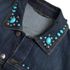 Dolce & Gabbana Blue Denim Turquoise Stones Studded Jacket