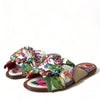 Dolce & Gabbana Multicolor Floral Flats Crystal Sandals Shoes