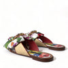 Dolce & Gabbana Multicolor Floral Flats Crystal Sandals Shoes