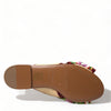 Dolce & Gabbana Multicolor Floral Flats Crystal Sandals Shoes
