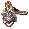 Dolce & Gabbana Multicolor Floral Flats Crystal Sandals Shoes