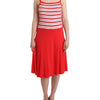 Roccobarocco Rot gestreiftes Jersey-A-Linien-Kleid