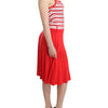 Roccobarocco Rot gestreiftes Jersey-A-Linien-Kleid