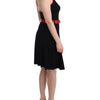 Roccobarocco Black belted palladio dress