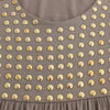 Roccobarocco Khaki studded sheath dress