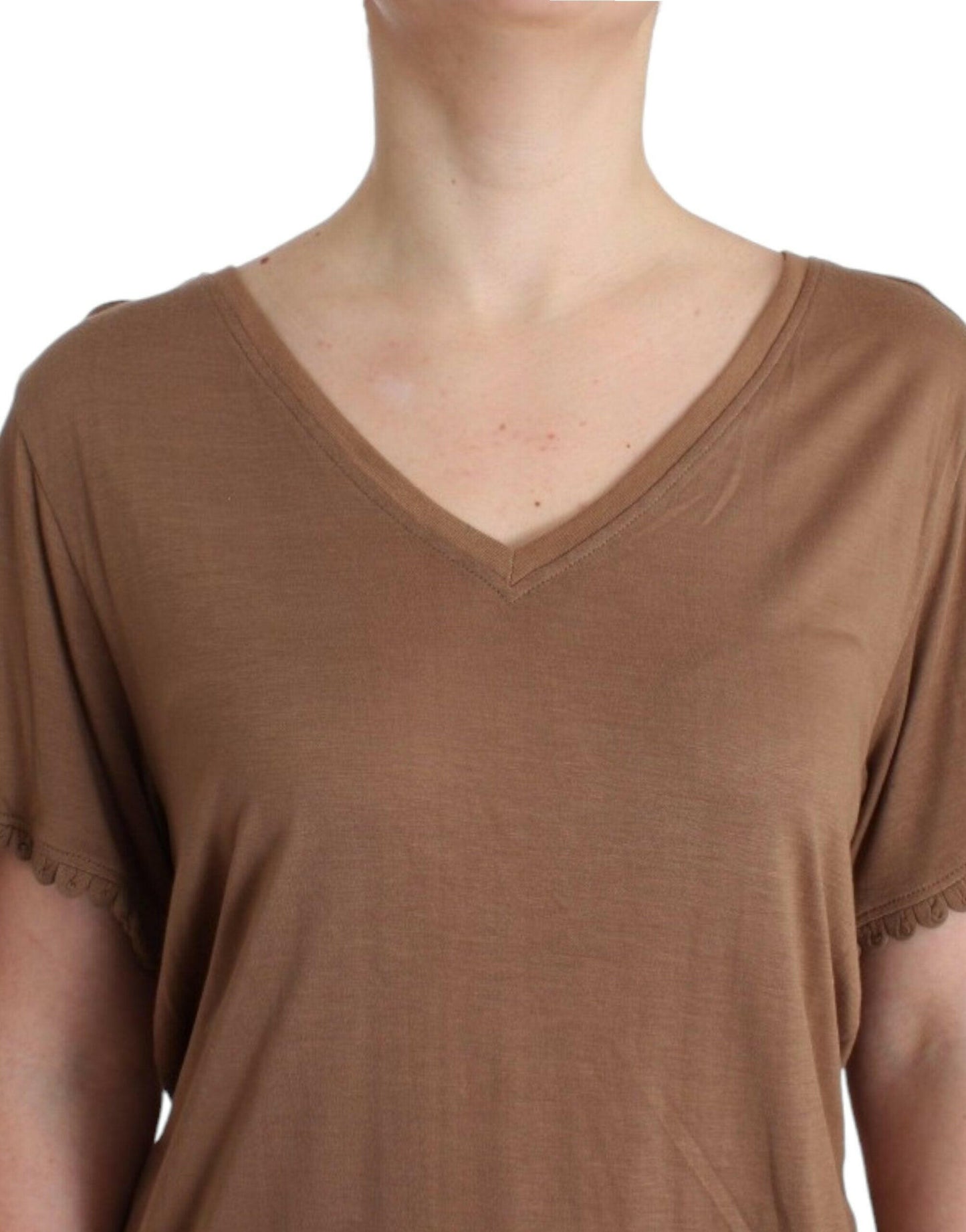 John Galliano Brown shortsleeved top