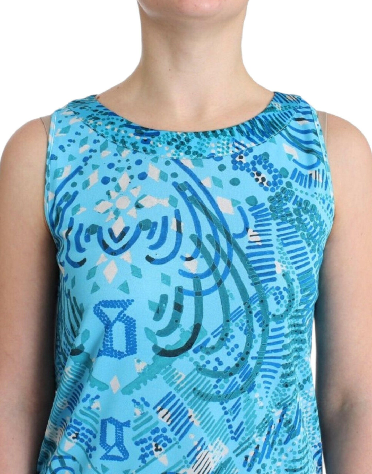John Galliano Blue printed tank top