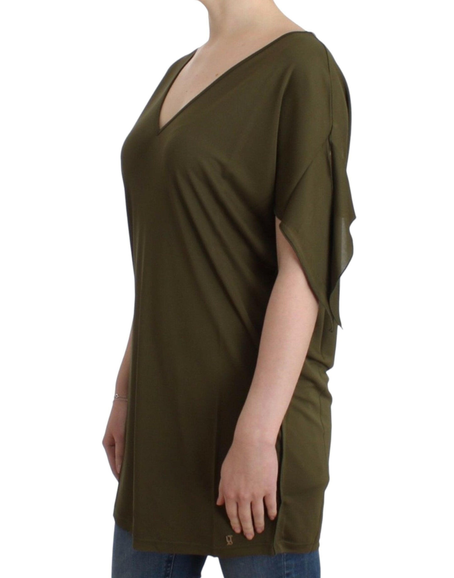 John Galliano Green shortsleeved blouse top