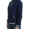 John Galliano Blue zip cotton cardigan