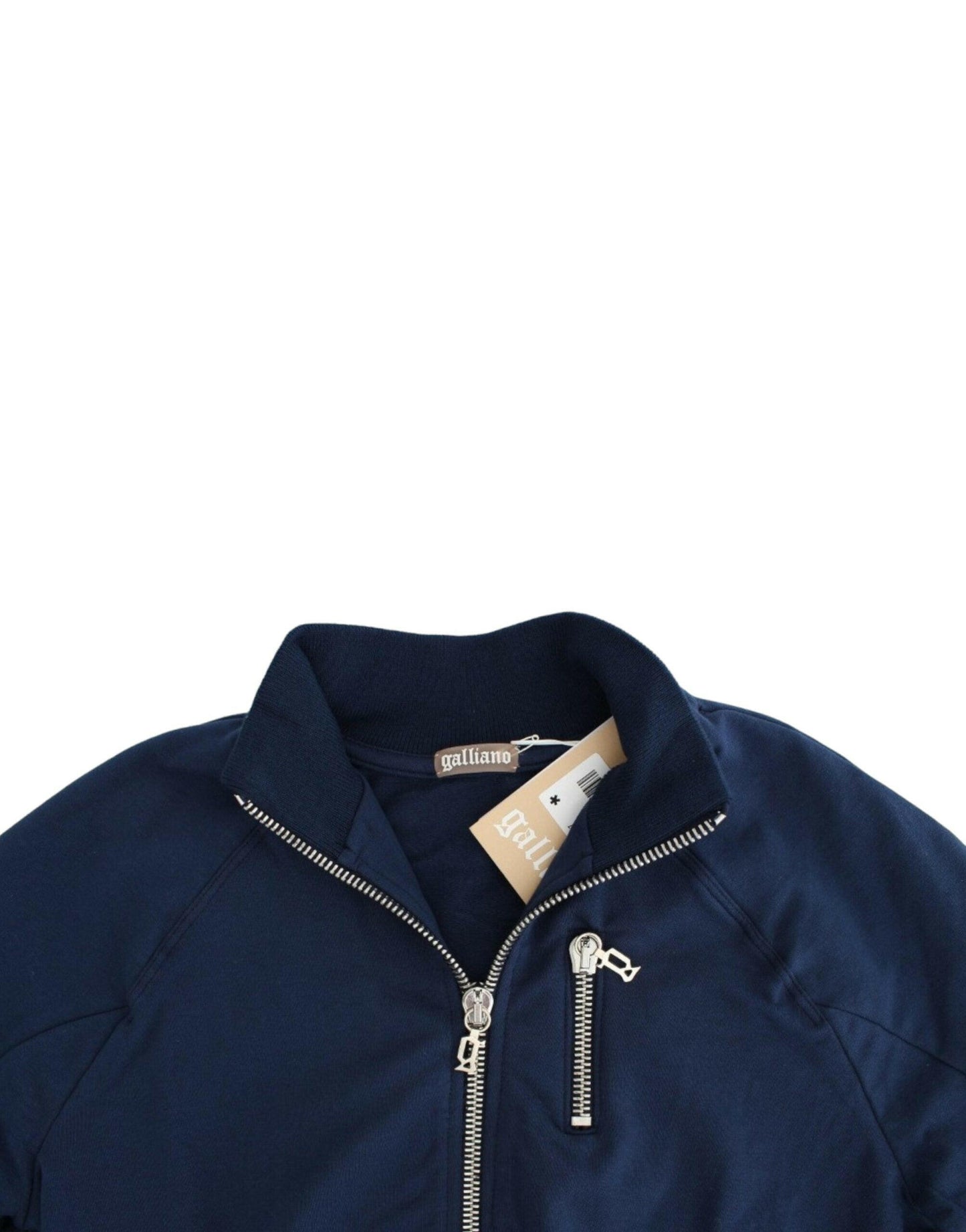 John Galliano Blue zip cotton cardigan