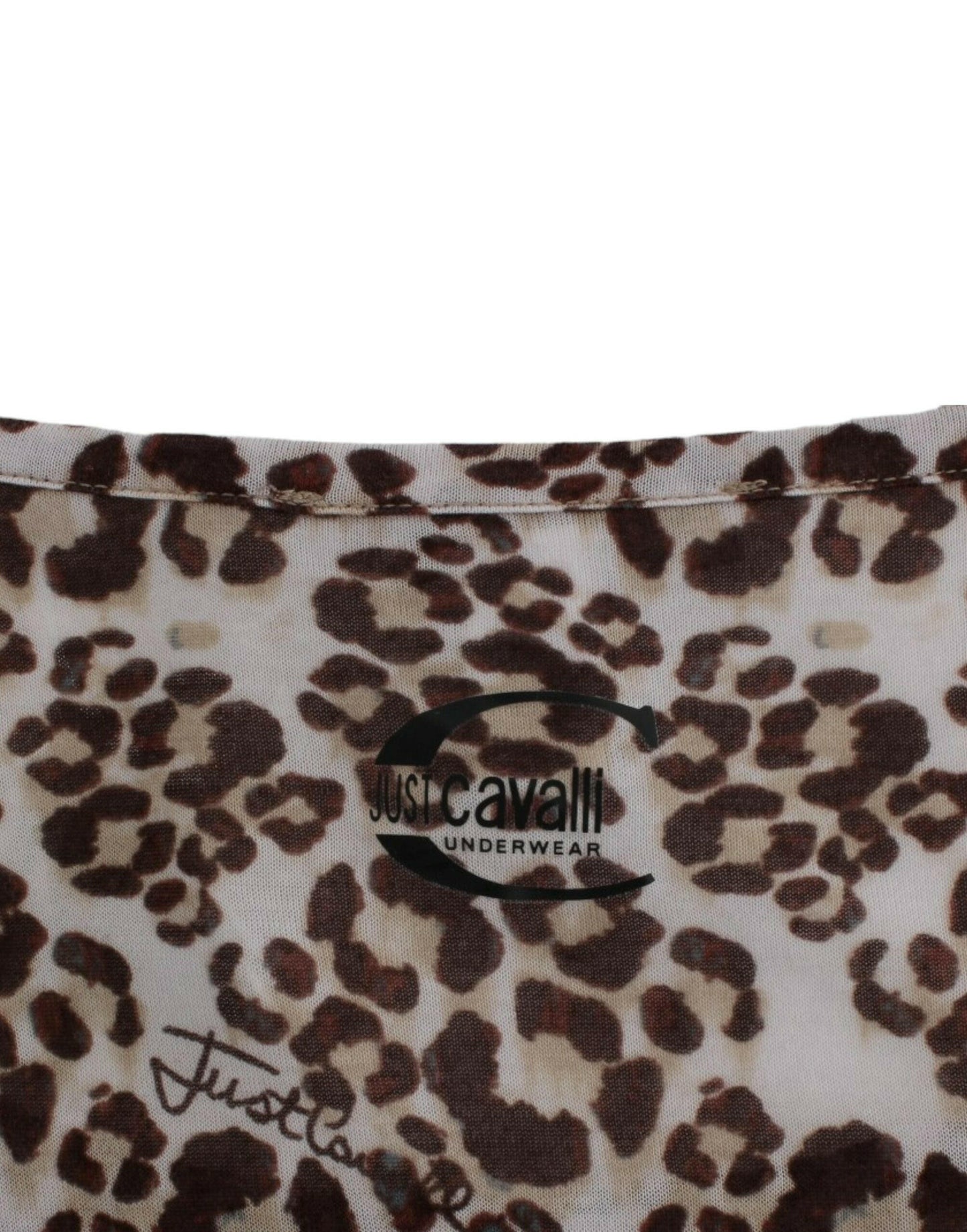 Cavalli Braunes langärmliges Spitzentop