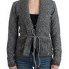 Cavalli Gray wool knitted cardigan