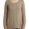 Cavalli Beigefarbener Strickpullover aus Wolle