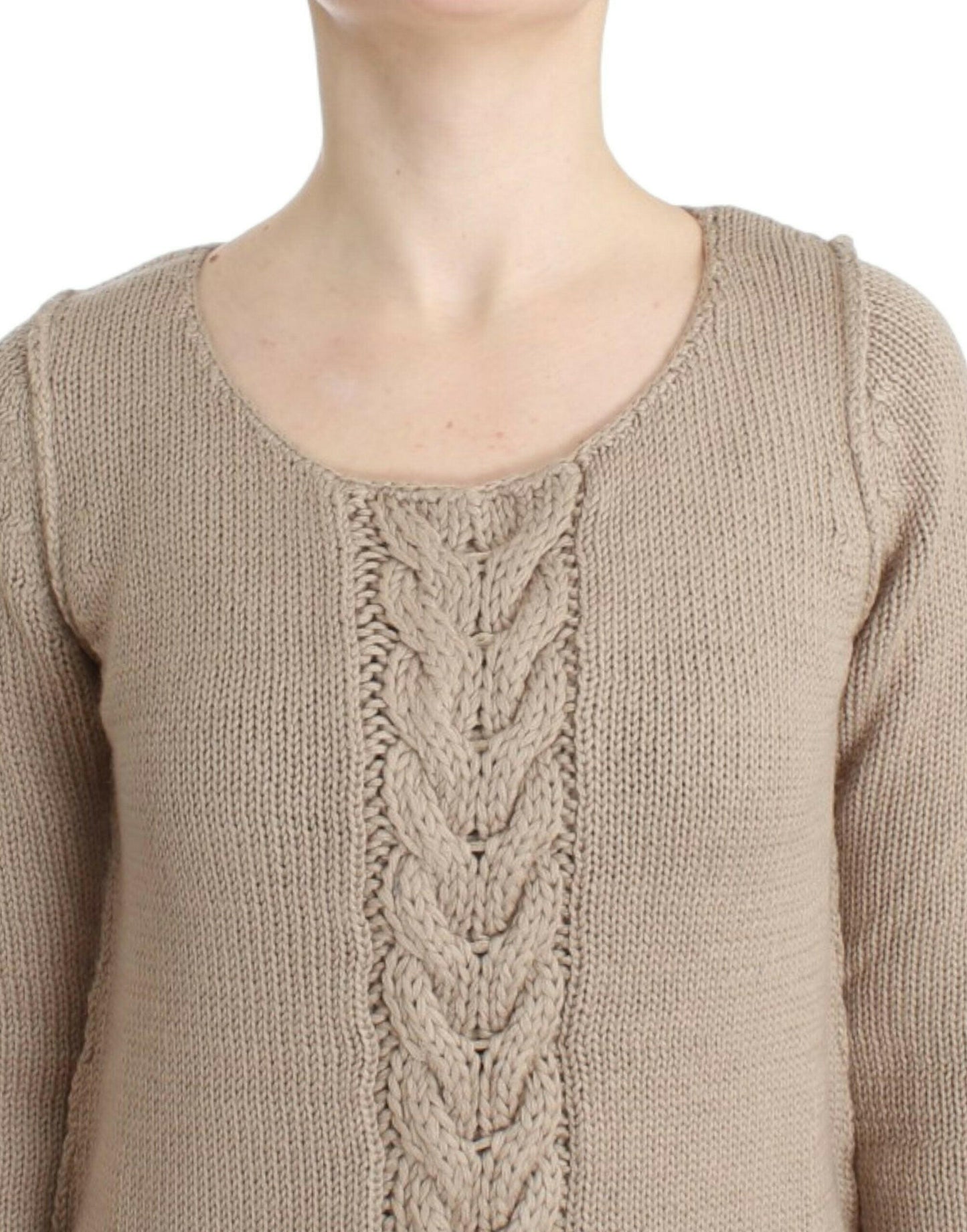 Cavalli Beigefarbener Strickpullover aus Wolle