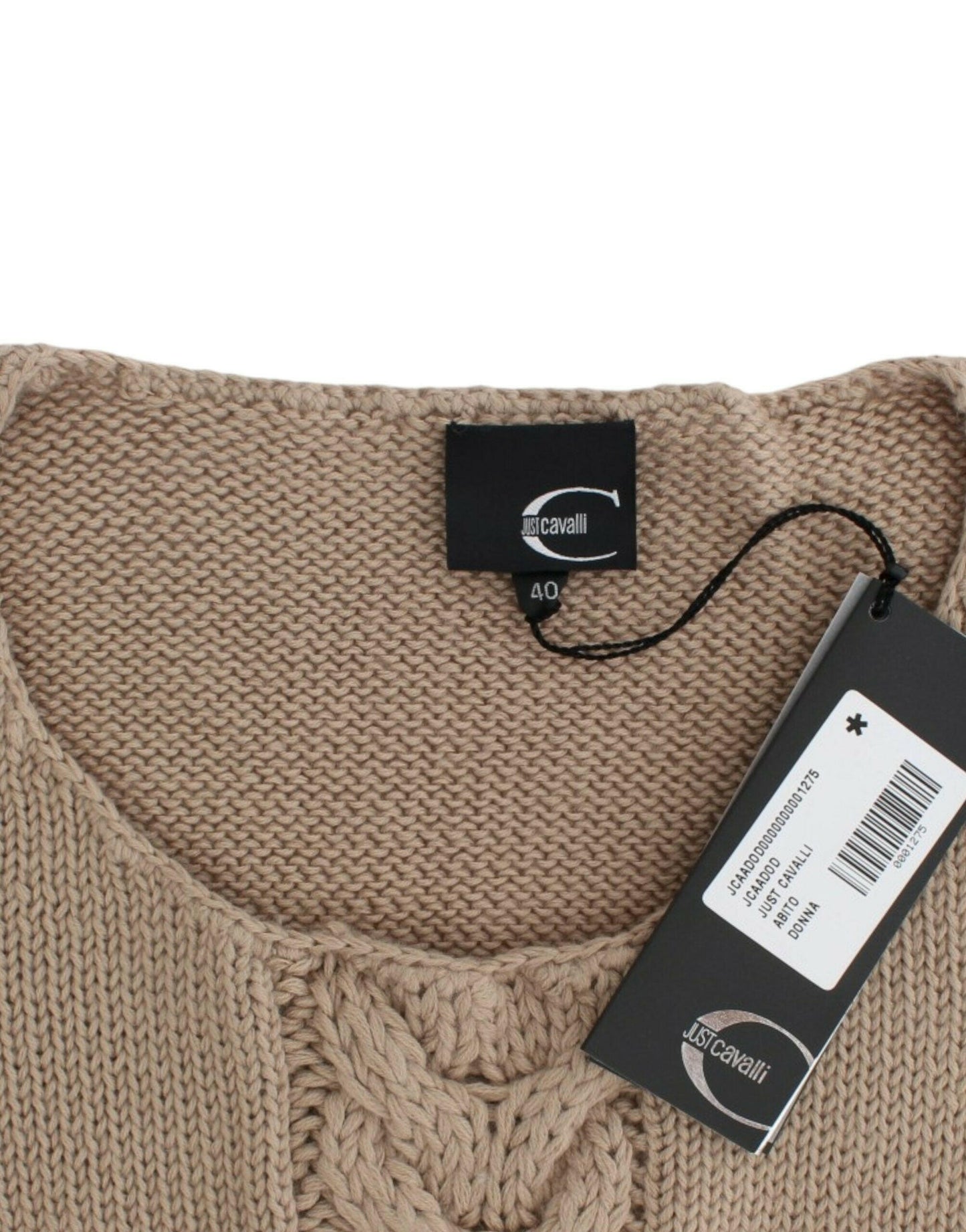 Cavalli Beigefarbener Strickpullover aus Wolle