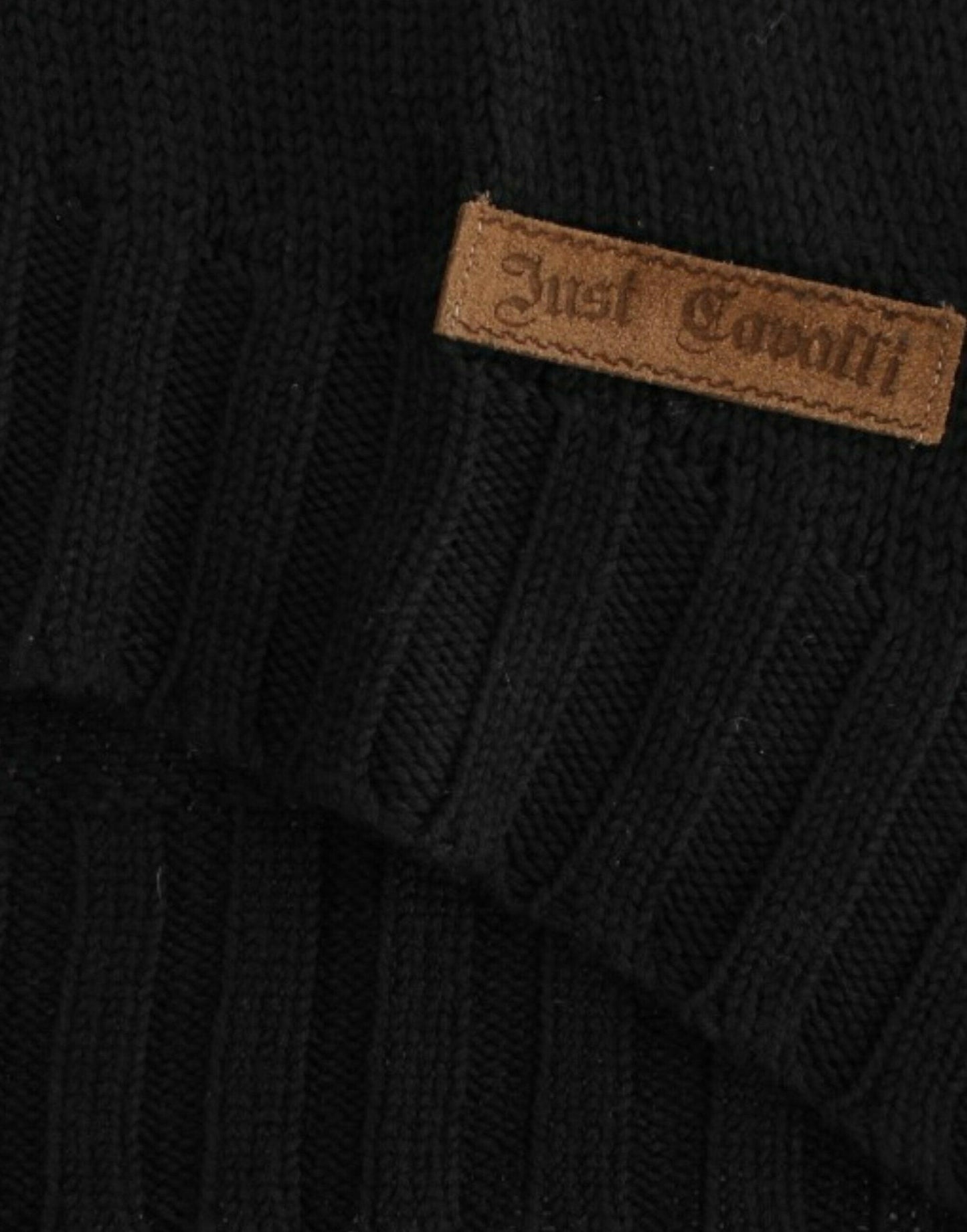 Cavalli Black knitted wool sweater