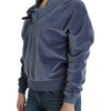 Cavalli Blauer Samt-Baumwollpullover
