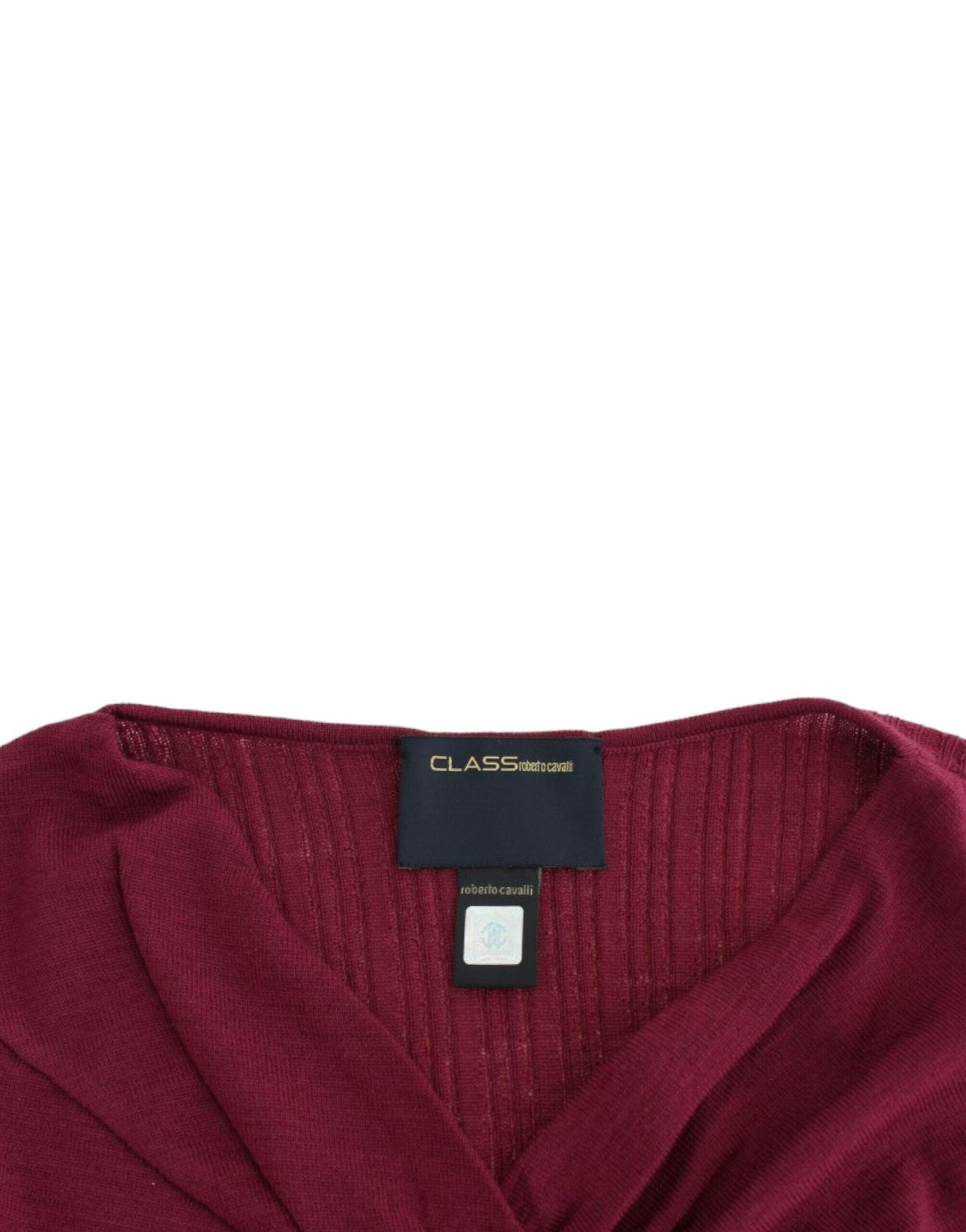 Pull élégant en laine violet à trou de serrure Cavalli