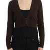 Cavalli Braune kurze Wollstrickjacke
