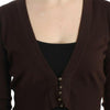 Cavalli Braune kurze Wollstrickjacke